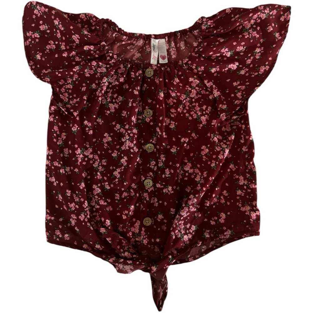 Japna‎ Floral Kids Blouse - Red and Pink